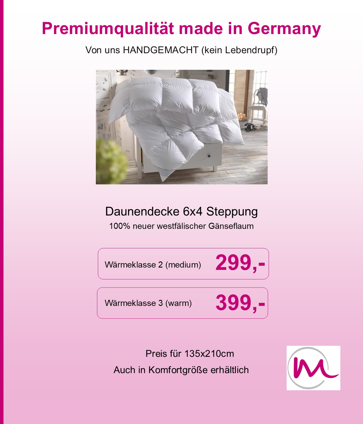 handgemachte Daunendecke, Wennigsen, Hannover